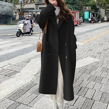 Norlina | Eleganter Wollmantel – Schwarz