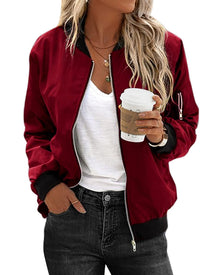 Rhonda | Stilvolle Bomberjacke für Damen – Weinrot