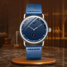van Baerle® - Klassische Minimalistische Uhr – Silber Blau