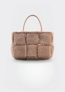 Handtasche Damen – Weiche Tasche mit Reißverschluss – Plüsch – Khaki