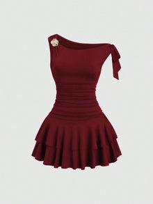 Cocktailkleid Mini Elegant Festlich – Bordeaux