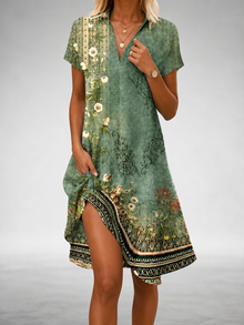 Heejin - Bequemes Midi Kleid – Grün