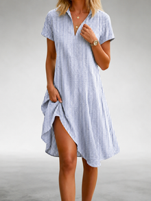 Heejin - Bequemes Midi Kleid – Weiß
