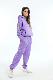 ComfyBlend™ – Hoodie & Jogginghose Set für Damen – Lila