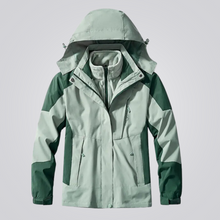 Damen 3 in 1 Jacke wasserdicht mit Kapuze – Grün