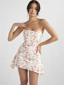Evangeline - Korsett-Röhren-Minikleid – Blumig