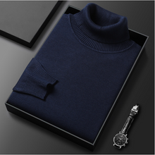 CosmoWarm™ – Premium Herren Kaschmir & Baumwoll Rollkragenpullover – Navy Blau