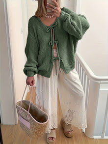 CozyChic™ – Eleganter Damen Strick Cardigan mit Kurzschnitt – Grün