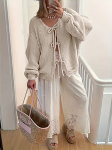 CozyChic™ – Eleganter Damen Strick Cardigan mit Kurzschnitt – Aprikose