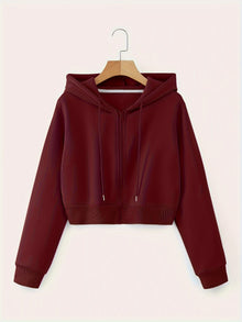 CozyCrop™ – Stylische Damen Kapuzenjacke mit praktischem Zipper – Burgundy