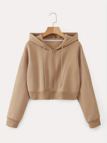 CozyCrop™ – Stylische Damen Kapuzenjacke mit praktischem Zipper – Khaki