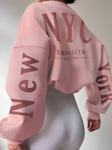 CozyNova™ – Damen Oversize Sweatshirt mit Rundhalsausschnitt – Rosa