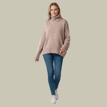 Sabine | Damen Übergroßer Rollkragenpullover für den Winter – Beige
