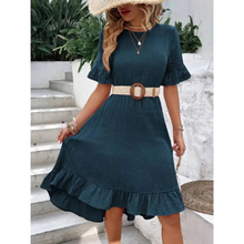 Norlina | Verspieltes Rüschenkleid für jeden Anlass – Marineblau