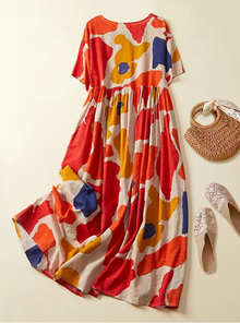 Liriane | Luftiges Maxikleid für Plus-Size-Stil – Rot