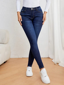 CurveCouture™ – Push-Up Skinny Jeans für eine straffe Silhouette – Navyblau