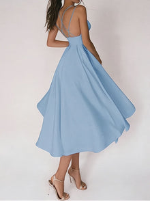 Charline™ – Damen Abendkleid Lang mit V-Ausschnitt Eleganz & Komfort – Hellblau