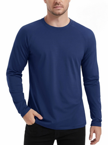 Teraxo | Atmungsaktives Langarmshirt für Herren Winter – Marineblau