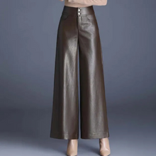 Damen Weite Lederhose in Premium Qualität – Braun