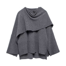 Damen Oversize Cape Mantel – Grau