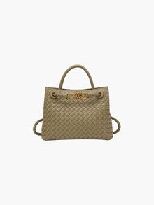 Damen Handtasche Gewebt Strukturierte Eleganz – Olivegrün