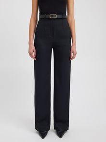 Damen Hosen Gerade Mit Taschen Business Casual – Schwarz