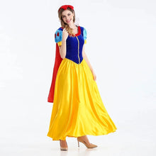 Damen Schneewittchen Halloween Kleid | Märchenhaftes Kostüm mit Umhang – Gelb