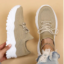 Damen Sneakers Atmungsaktiv Komfortabel Modern – Beige