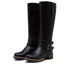 Damen Stiefel Leder Elegant Schwarz – Schwarz