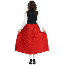 Damen Trachtenkleid Baumwolle Schulterfrei Elegant – Rot
