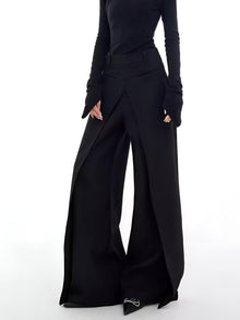 Damen Weite Hose Lässig – Schwarz