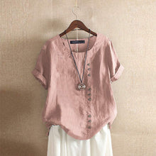 Damenbluse Baumwolle Asymmetrisch Mit Knopfdetails – Rosa