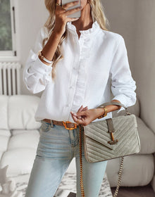 Elegant Damenbluse aus Baumwolle – Weiß
