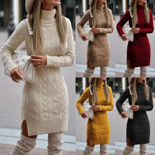 Aryana | Elegantes Herbst-Winter-Kleid aus Strick – Gelb