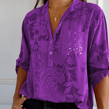 Daniela | Bedruckte Langarm Sommerbluse – Lila