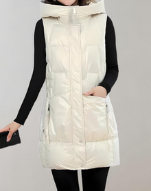 Darlene - Lange und bauschige Jacke mit – Creme