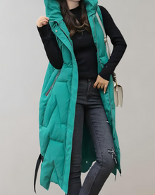 Darlene - Lange und bauschige Jacke mit – Grün