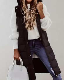 Darlene - Lange und bauschige Jacke mit – Schwarz