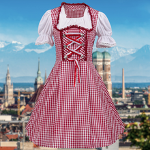 Damen Traditionell Rot Oktoberfest Dirndl Kleid – Rot