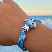 Handgefertigtes Meeresschildkröten-Armband – Himmelblau