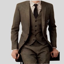 Dreiteiliger Slim-Fit-Anzug - Ansgar – Braun