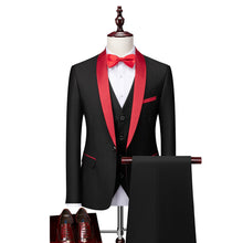 Dreiteiliger Slim-Fit-Anzug - Hennes – Schwarz-Rot