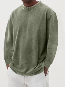 Nestor | Rundhalsausschnitt Langarmshirt – Armeegrün