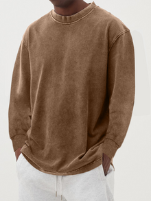 Nestor | Rundhalsausschnitt Langarmshirt – Braun