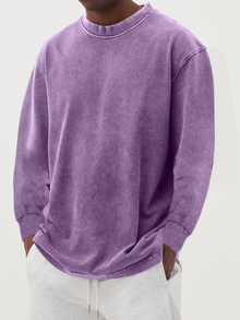 Nestor | Rundhalsausschnitt Langarmshirt – Lila