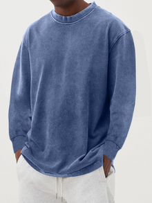 Nestor | Rundhalsausschnitt Langarmshirt – Blau