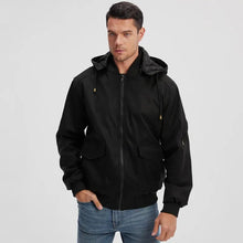 EASTON - Lederjacke mit Kapuze – Schwarz