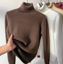 Damen Rollkragen-Pullover aus reiner Alpakawolle - Extra Warm & Weich – Dunkelbraun