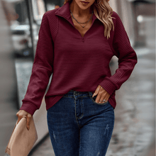 Jenica | Schicker Halb-Zip Pullover – Rot
