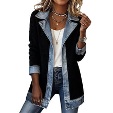 Cendall - Stylische Strick Jacke Mit Denim – Schwarz